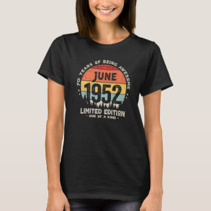 Camiseta 70 Anos De Junho De 1952 70 Aniversário 2