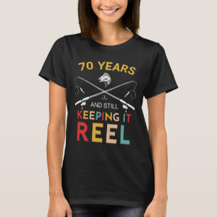 Camiseta 70 Anos E Ainda Mantendo O Reel Aniversário De 70