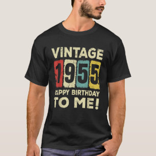Camiseta 70 Anos Vintage 1955 Feliz Aniversário Para Mim