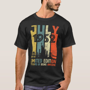 Camiseta 70 Birthday 70 Year Old Julho de 1952