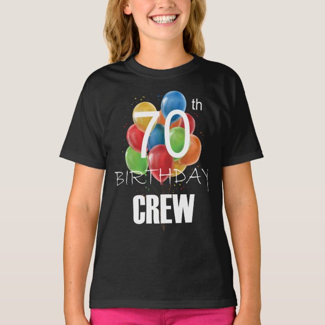 Camiseta 70 Birthday Crew 70 Party Crew Group Girl (Frente)