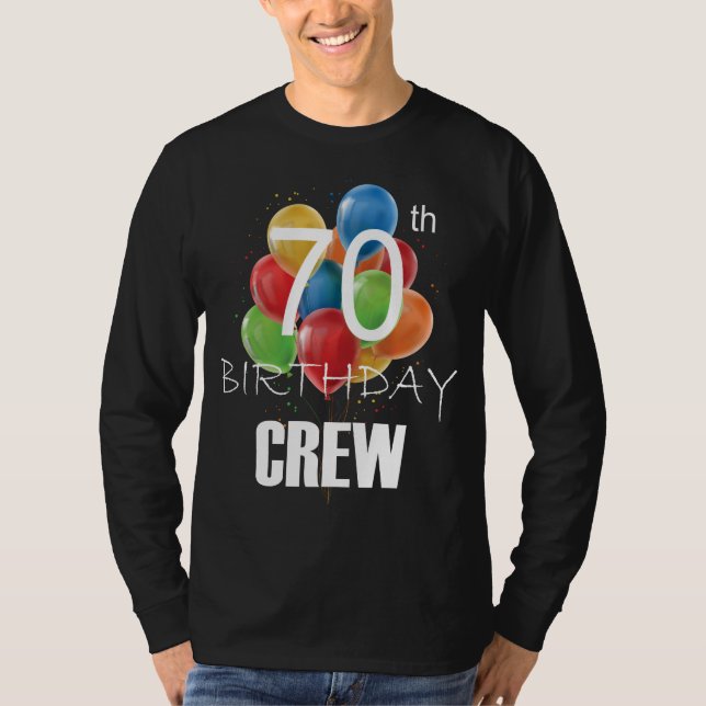 Camiseta 70 Birthday Crew 70 Party Crew Group Men LS (Frente)