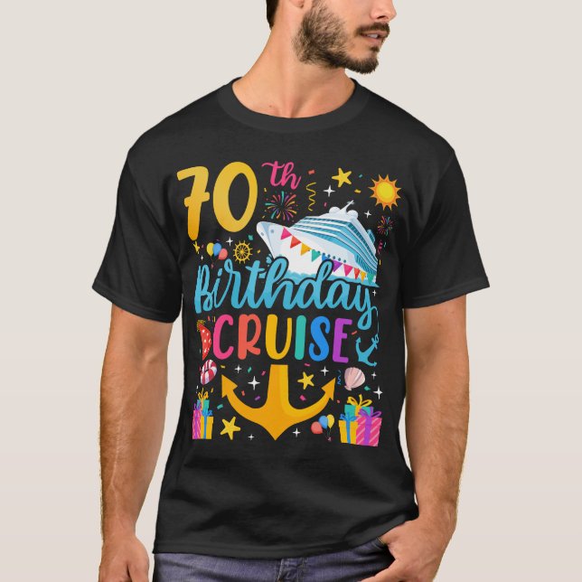 Camiseta 70 Birthday Cruise B-Day Party Men (Frente)