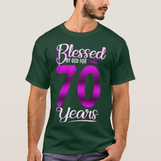 Camiseta 70 Birthday Dons Abençoados por Deus por 70 Anos