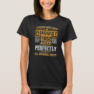 Camiseta 70 Birthday For Legends Nascer De Agosto De 1952 7