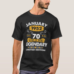 Camiseta 70 Birthday Gift 70 Anos De Idade Incrível Desde