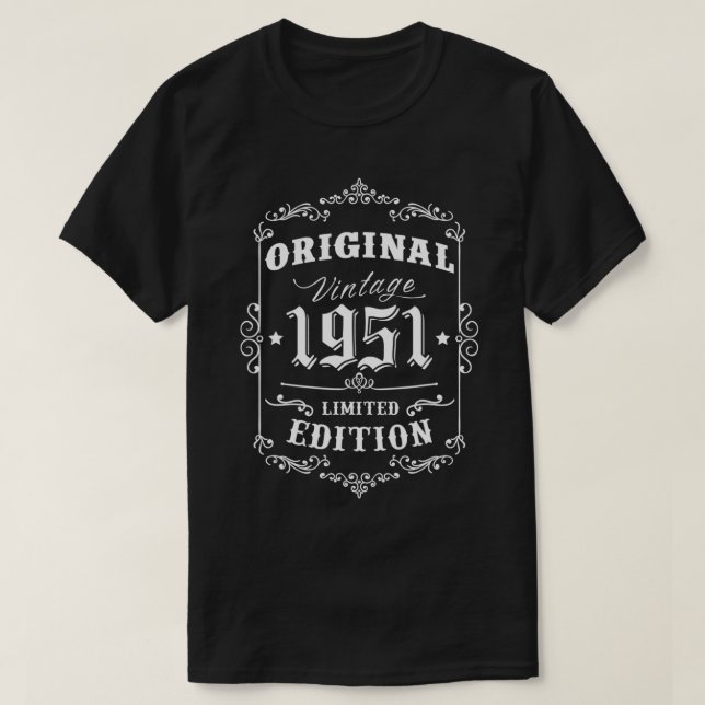 Camiseta 70 Birthday Gift idea, Nascer em 1951, Retro 70 Ye (Frente do Design)