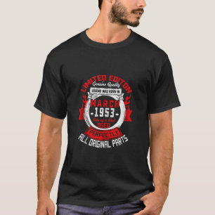 Camiseta 70 Birthday Gift Legends Nascer Em Março De 1953 7