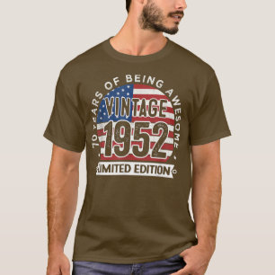 Camiseta 70 Birthday Gifts Men Vintage 1952 70 Anos 