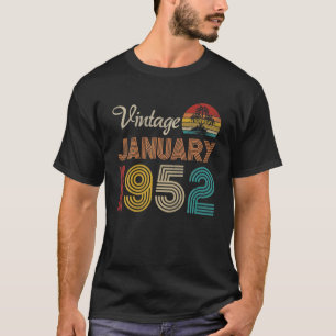 Camiseta 70 Birthday Gifts Vintage Janeiro de 1952 70 Anos