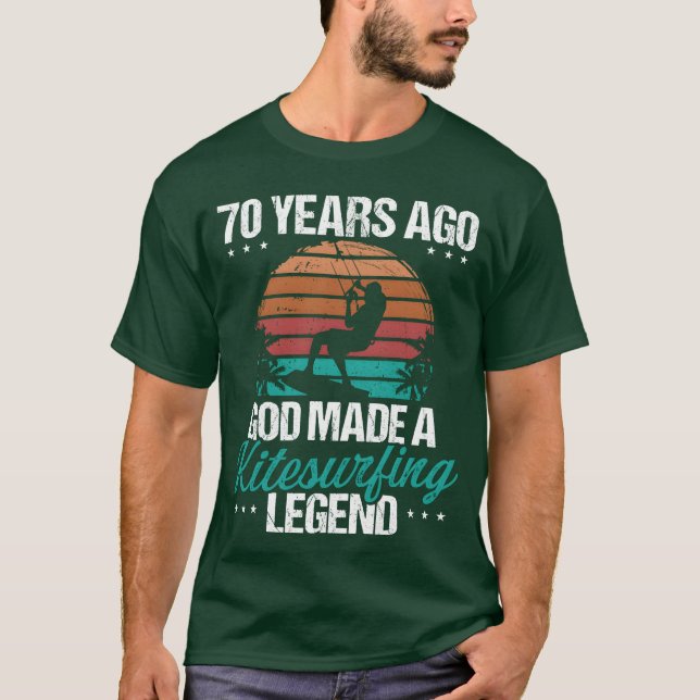 Camiseta 70 Birthday Kitesurf Legend Kiteboard 70 Year Old  (Frente)