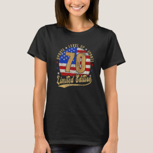 Camiseta 70 Birthday Level Up Vintage Retro U S A