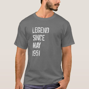 Camiseta 70 Birthday Men Women Nascer maio de 1951