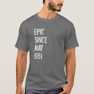 Camiseta 70 Birthday Men Women Nascer maio de 1951