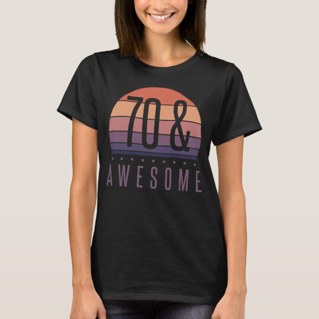 Camiseta 70 Birthday Retro Sunset (Frente)