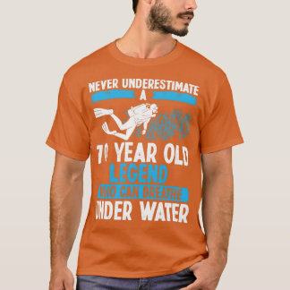 Camiseta 70 Birthday Scuba Diving Breathe 70 Anos