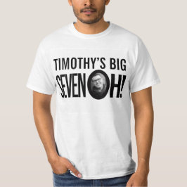Camiseta 70 Birthday sete oh nome personalizado mono