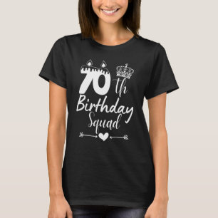 Camiseta 70 Birthday Squad Party Men Ssetenta Anos