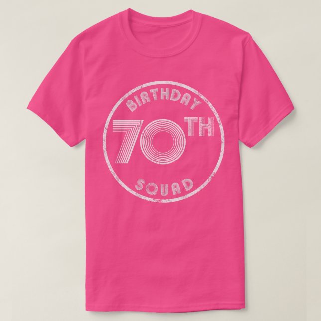 Camiseta 70 Birthday Squad Vintage (Frente do Design)