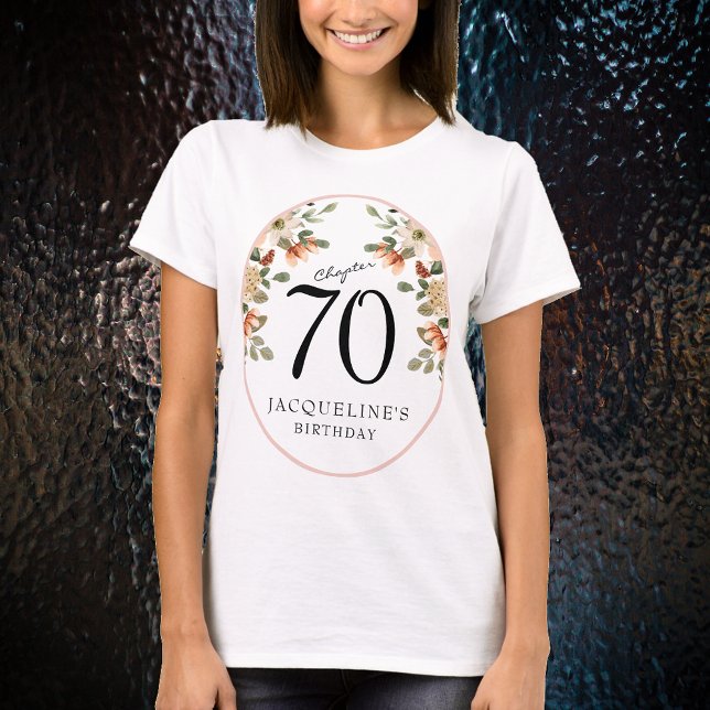 Camiseta 70 Birthday Vintage Floral (Discover how our elegant personalized 70th Birthday Vintage Floral t-shirts can transform your party)