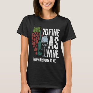 Camiseta 70 Coima Como Vinho de 70 Anos Menina de 70 e F
