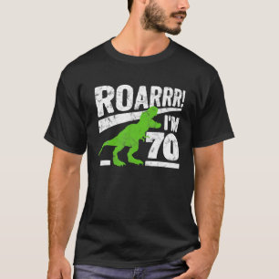 Camiseta 70 de Aniversário Engraçado T - Rex Dinossaur Pres