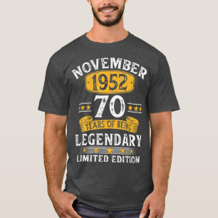 Camiseta 70 de Presente com 70 anos Aniversário 1 de novemb