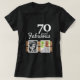 Camiseta 70 e Fabuloso 70 de Foto Glitter 2 no Aniversário (Frente do Design)