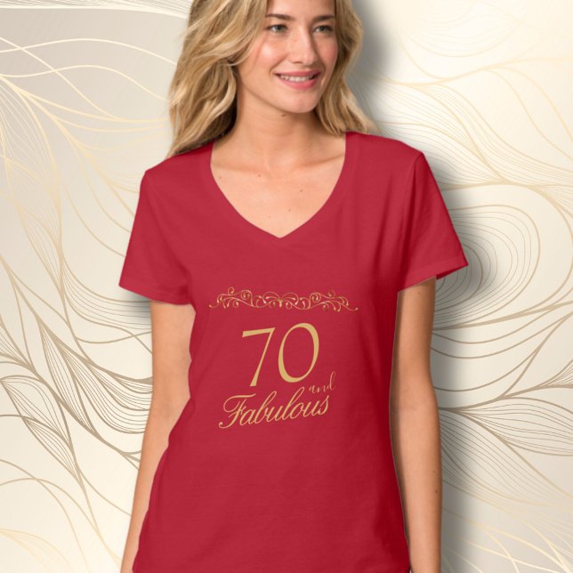 Camiseta 70 Fabuloso 70 de Ornamento Aniversário Convidado  (Criador carregado)