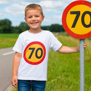 Camiseta 70 Sinal de velocidade-limite de circulação rodovi