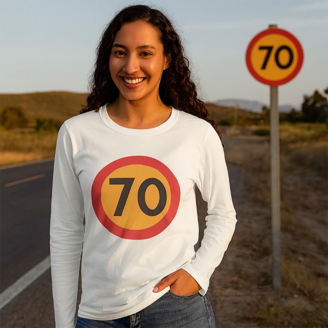 Camiseta 70 Sinal de velocidade-limite de circulação rodovi (Criador carregado)