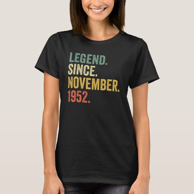 Camiseta 70 Years Old  70th Bday Men Legend Since November  (Frente)