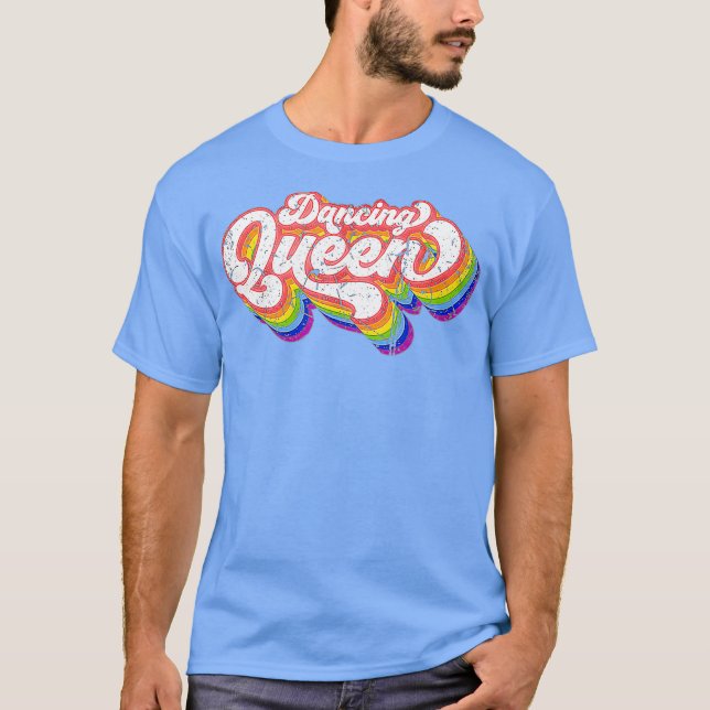 Camiseta 70s Disco Rainbow Dancing Queen (Frente)
