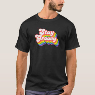 Camiseta 70s retrô-arco-íris Disco fica em chamas