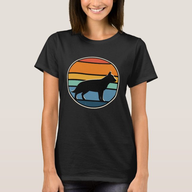 Camiseta 70s Retro Vintage German Shepherd (Frente)