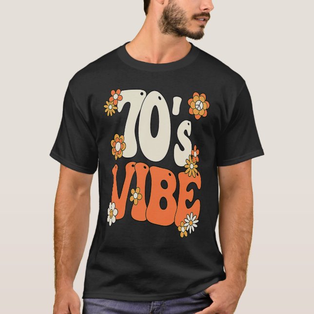Camiseta 70's Vibe Costume 70s Party Outfit Groovy Hippie P (Frente)