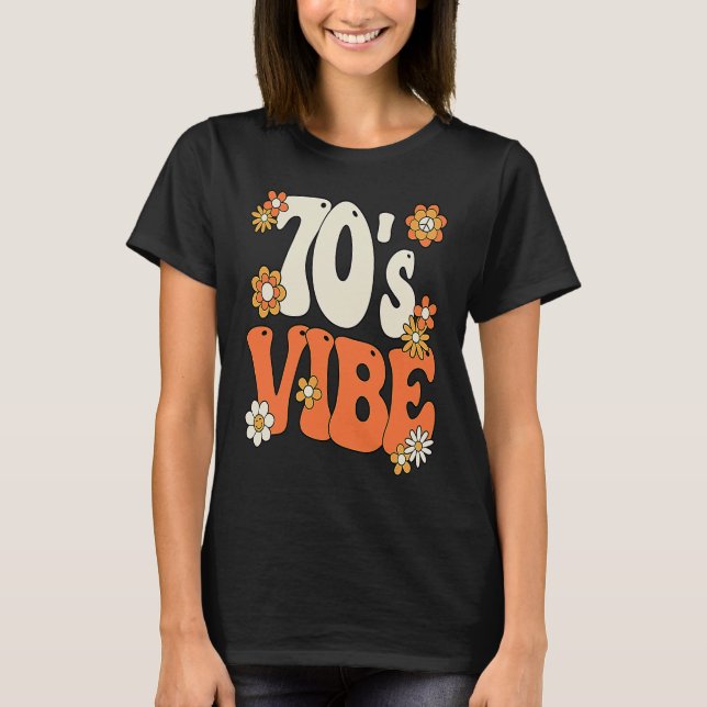 Camiseta 70's Vibe Costume 70s Party Outfit Groovy Hippie P (Frente)