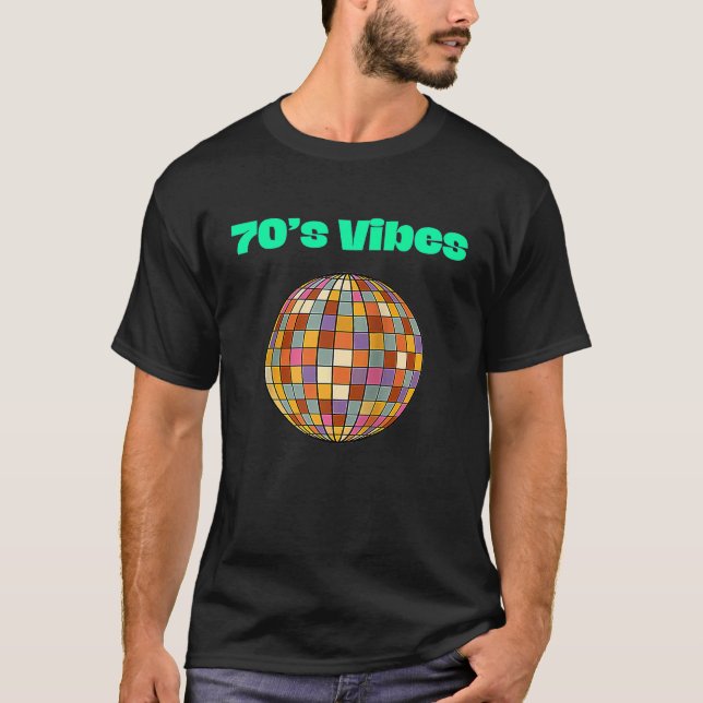 Camiseta 70s Vibes Disco Ball  Ideas 70s Party Theme Appare (Frente)