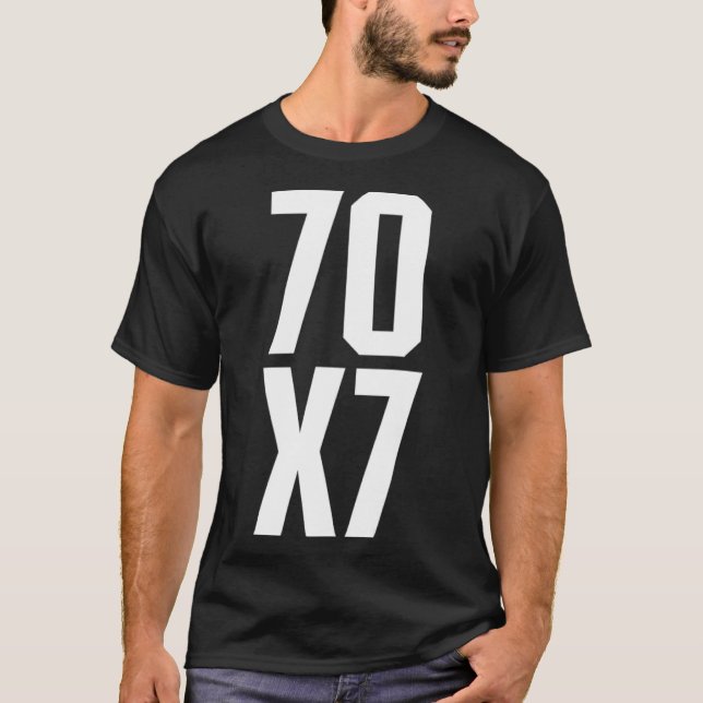 Camiseta 70X7 O perdão eterno de Deus, Christian Matthew 1 (Frente)