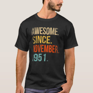 Camiseta 71º aniversário 71 anos é incrível desde novembro