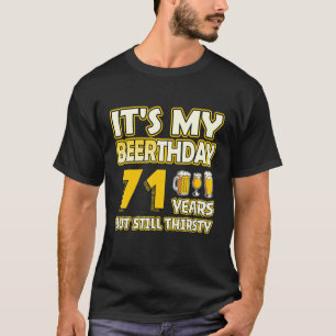 Camiseta 71º Aniversário Beerthday 71 Anos Beer Engraçada