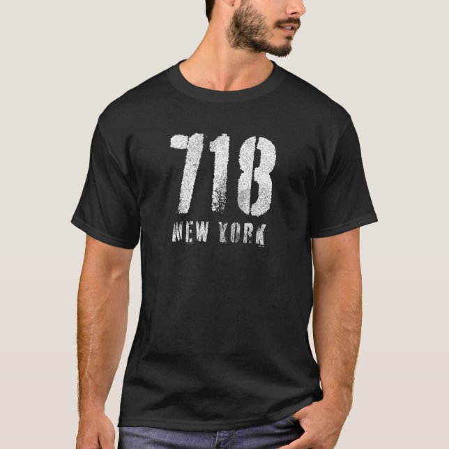Camiseta 718 Design de Souvenir de Nova York Ny (Frente)