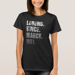 Camiseta 71. º aniversário 71 anos Legenda desde março de 1