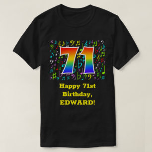 Camiseta 71 Aniversário da rua: Símbolos Musicais Colorid