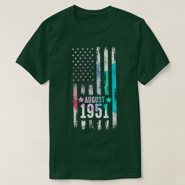 Camiseta 71 anos, agosto de 1951 Bandeira americana 71º ani (Frente do Design)