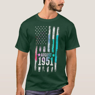 Camiseta 71 anos, agosto de 1951 Bandeira americana 71º ani