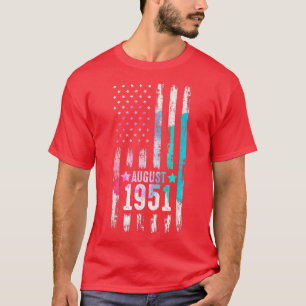 Camiseta 71 anos, agosto de 1951 Bandeira americana 71º ani