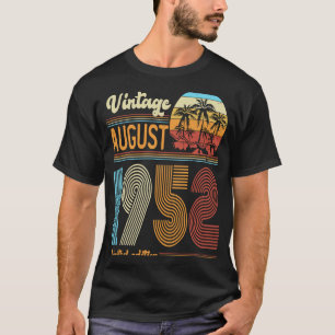 Camiseta 71 Anos De Idade Vintage Agosto De 1952 Mulheres