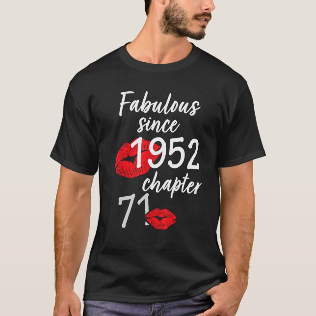 Camiseta 71 anos e fabuloso aniversário desde 1952 (Frente)