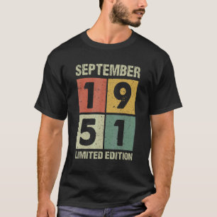 Camiseta 71 Anos Vintage Setembro 1951 71rua Aniversário